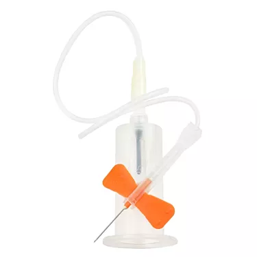 Safety Blood Collection Needle w/Pre-attached Holder 25G x 0.75” with 12” tubing, sterile - 25/Box