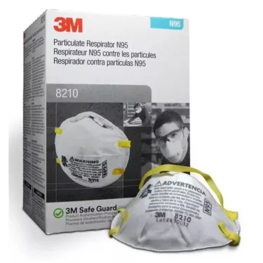 3M 8210 Particulate Respirators, NIOSH, Standard, Cup, Without, N95 - Box of 20 (8210)