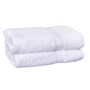 Breeze Luxury Egyptian Cotton Bath Towel 12/PKG – 27x54 Size, 15lbs/dz Weight, Dobby Border in Classic White 