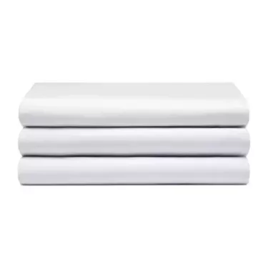Endurance™ T200 Percale Flat Sheets 50/50 Cotton/Polyester Classic White -12/PKG