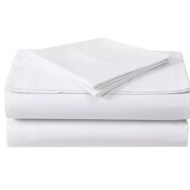Supertex™ T180 55/45 Cotton/Polyester Percale Twin Fitted Sheet 39x80x9 White -12/Pack