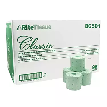 Rite Tissue Classic 2ply Toilet Paper- 96 roll/Case 