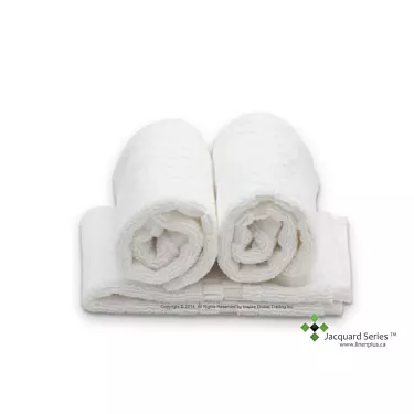 Jacquard Series™Bath Set , 100% Combed Cotton, White, Jacquard Border-Face Cloth 13" X 13"