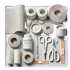 An image showcasing a well-organized casting room featuring neatly arranged casting tapes, padding, and tools, highlighting the professionalism and quality of the supplies.