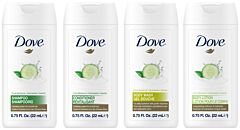 Articles de toilette hypoallergéniques Dove haut de gamme destinés aux hôtels et aux centres de résidence pour personnes âgées au Canada, mettant en valeur des commodités durables et de haute qualité pour les clients.