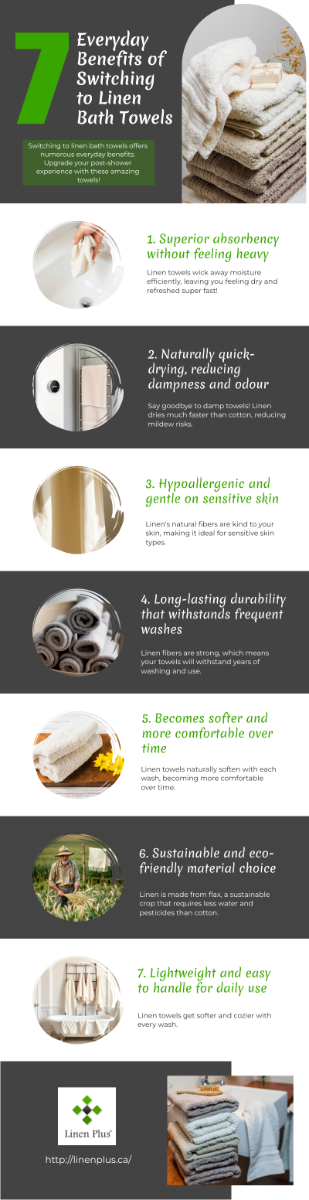 Infographic: 7 everyday benefits of switching to linen bath towels