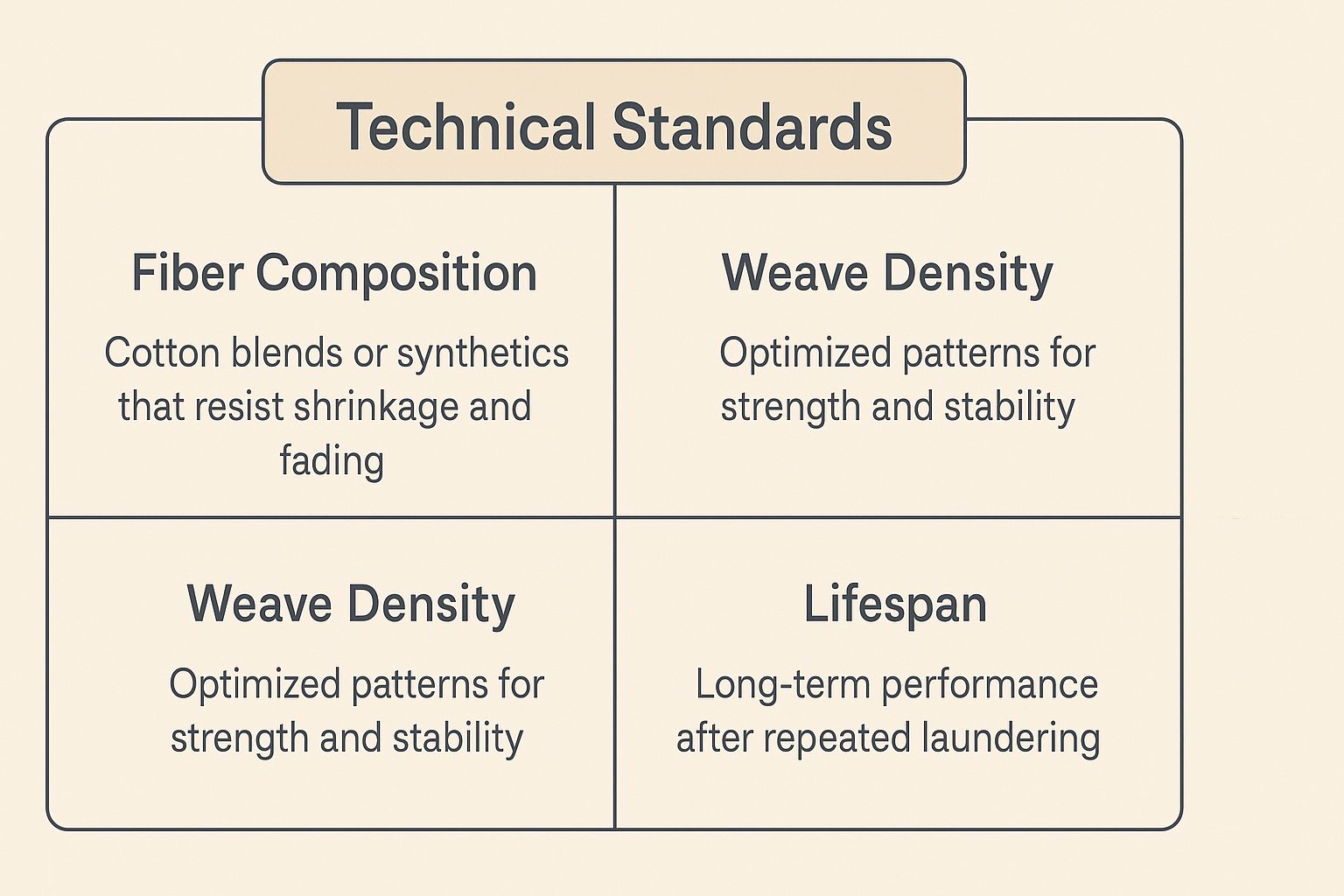 Textile Engineering and construction standards for Linen Plus Canada